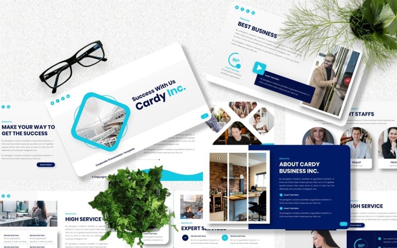 Cardy - Corporate Powerpoint Templates PowerPoint Template