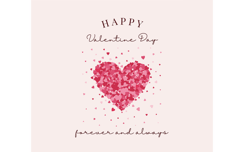 Happy Valentine's Day Post Card Illustration