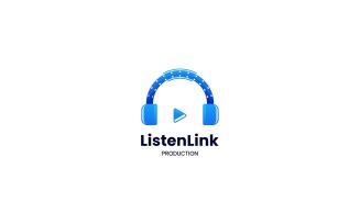 Listen Link Gradient Logo Template