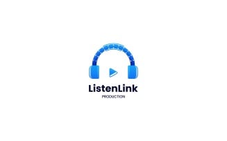 Listen Link Gradient Logo Template