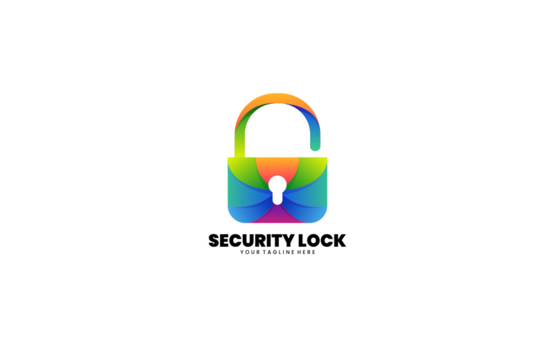 Security Lock Gradient Logo Logo Template