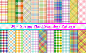 Spring Buffalo Plaid Seamless Pattern, Buffalo Plaid Seamless Pattern, Plaid Seamless Pattern
