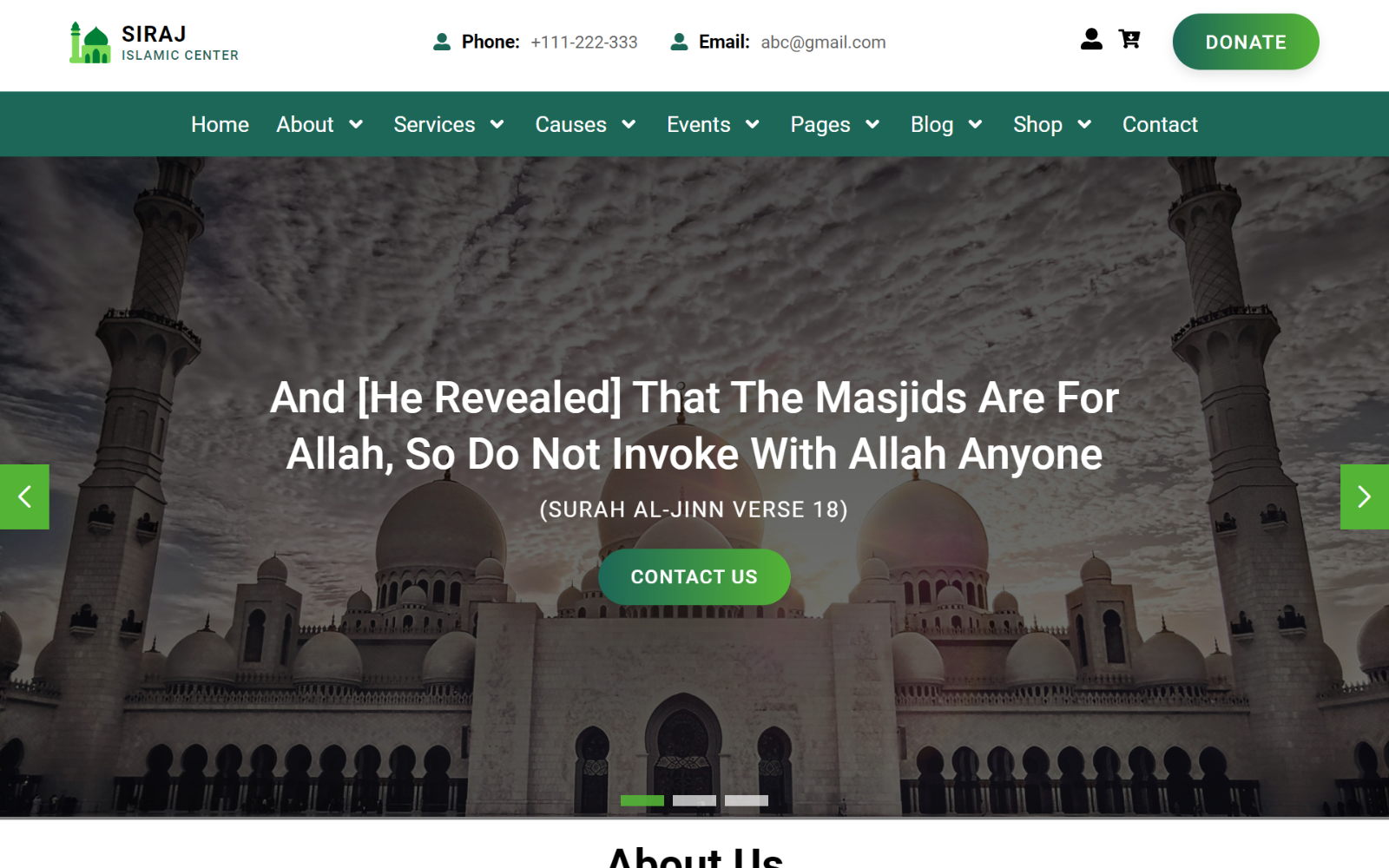 Siraj - Islamic Center React Website Template