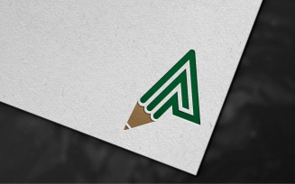 A letter/ pencil Digital Logo Template