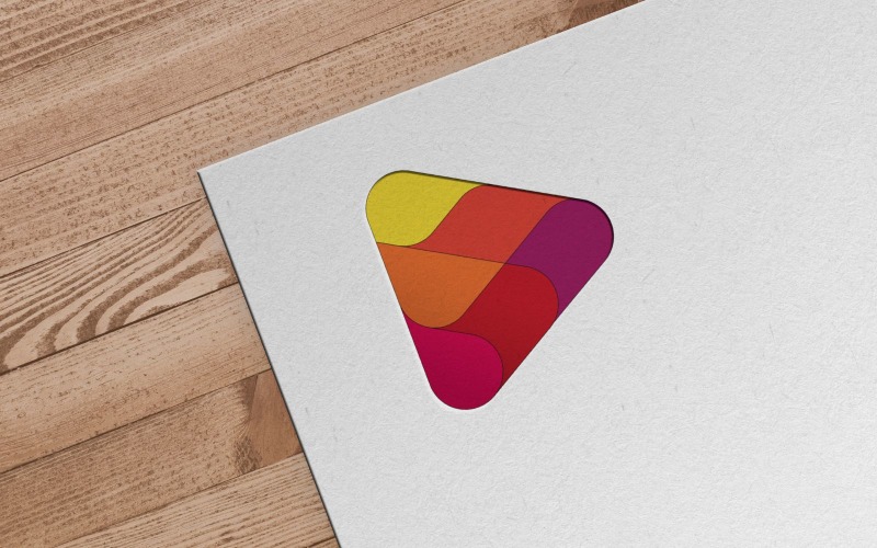 colorful Triangle Digital Logo Logo Template