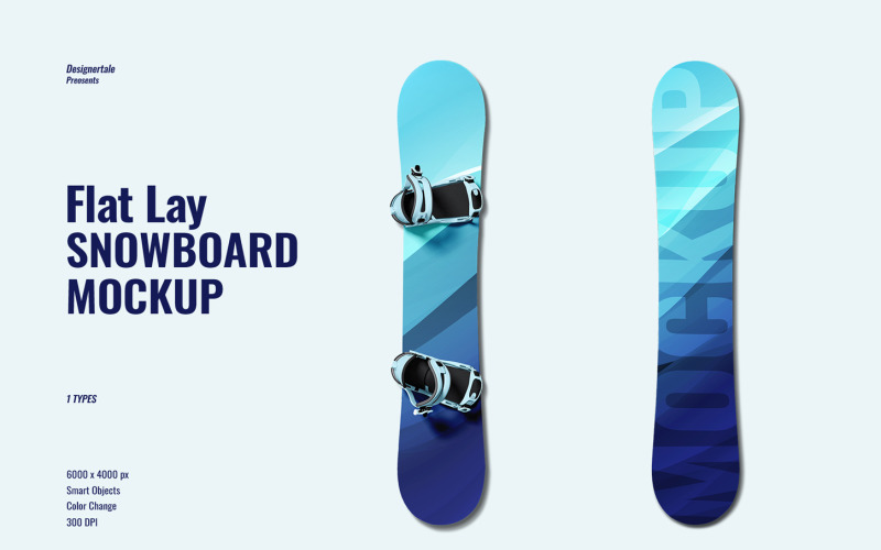Flat Lay Snow Board Mockup Product Mockup
