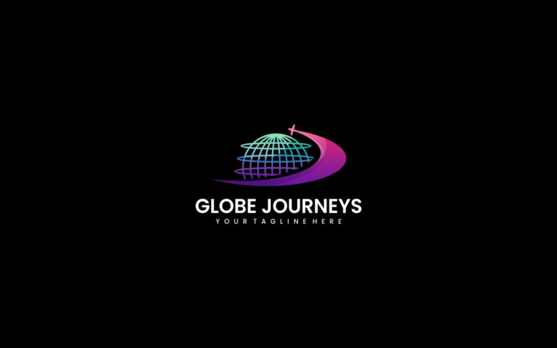 Globe Journeys Gradient Logo Logo Template