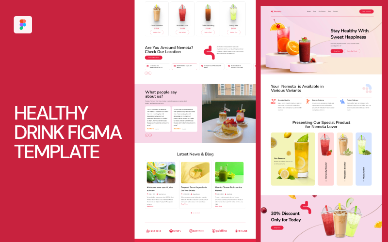 Healthy Drink Figma Template UI Element