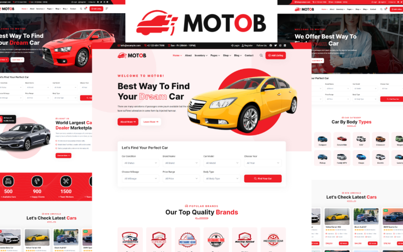 Motob - Car Dealer And Automotive HTML5 Template Website Template