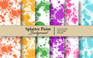 Colorful abstract paint splatter texture background or splatter digital paper