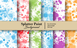 Colorful abstract paint splatter texture background. splatter digital paper