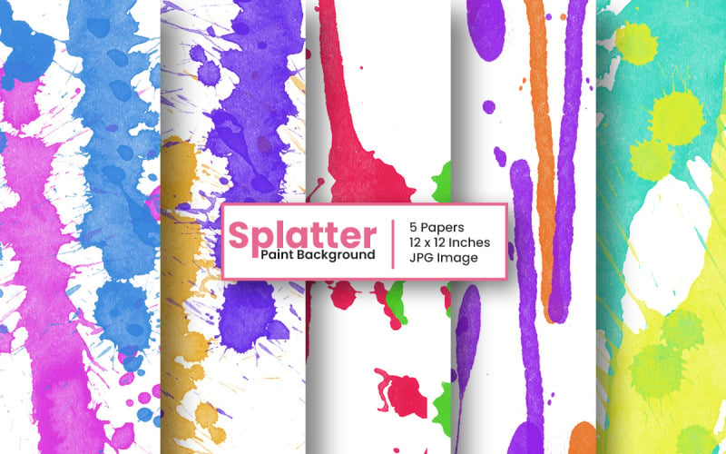 Colorful abstract paint splatter texture background Background