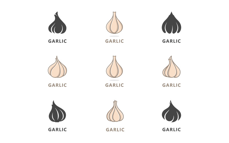 Garlic logo icon vector illustration V15 Logo Template