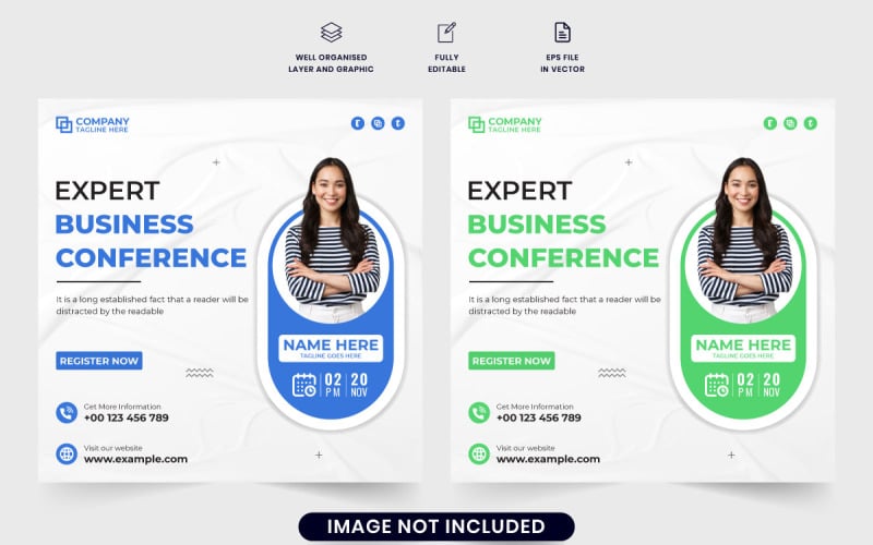 Office conference template vector design Social Media