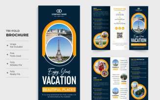 Tour and travel agency tri fold brochure