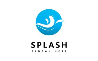 Water wave Splash symbol and icon Logo Template vector V10