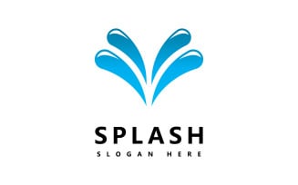 Water wave Splash symbol and icon Logo Template vector V2
