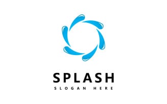 Water wave Splash symbol and icon Logo Template vector V4