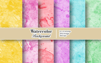 Hand paint Watercolor digital paper and colorful splatter texture background