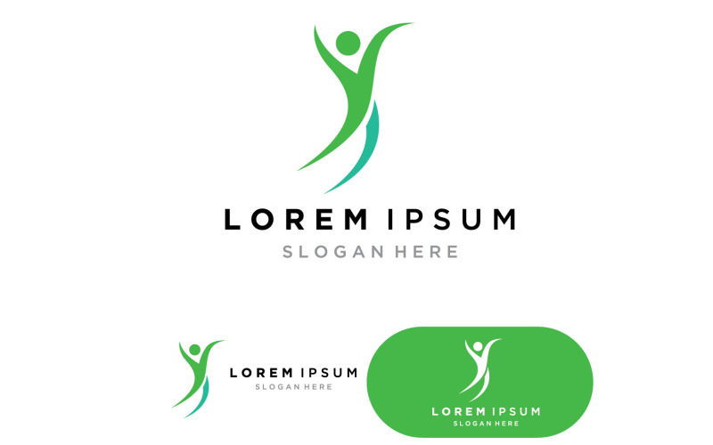 Human caracter,health people and leaf logo v2 Logo Template