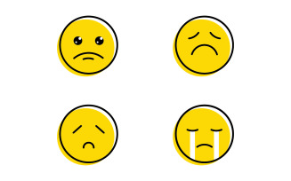 Sad Emotion icon design vector illustration Template V1