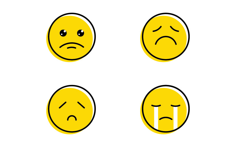 Sad Emotion icon design vector illustration Template V1 Logo Template