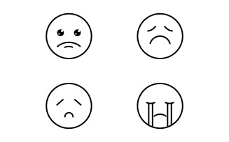 Sad Emotion icon design vector illustration Template V4