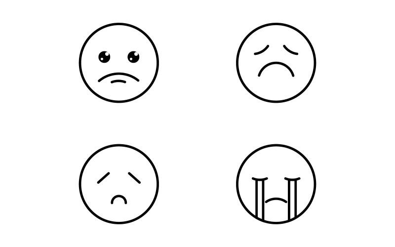 Sad Emotion icon design vector illustration Template V4 Logo Template