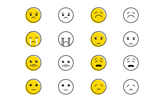 Sad Emotion icon design vector illustration Template V5