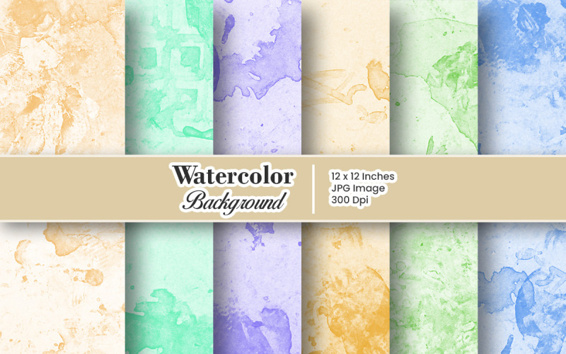 Watercolor digital paper or Colorful Paint splatter texture background Background