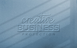 Embossed logo mockup with right window shadow
