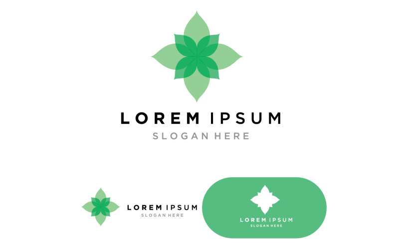Green Leaf logo symbol vector template v1 Logo Template