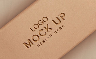Luxury logo mockup on brown paper card