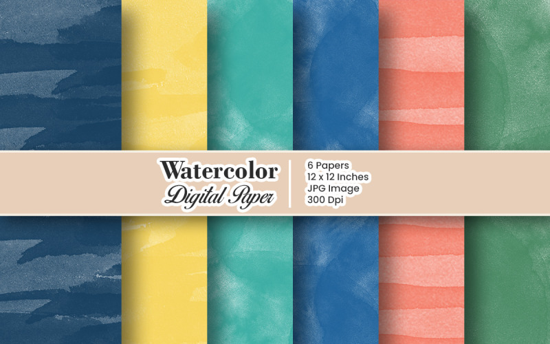Pastel Watercolor Background or Watercolor digital paper