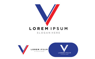V Letter Logo vector icon illustration Template v1
