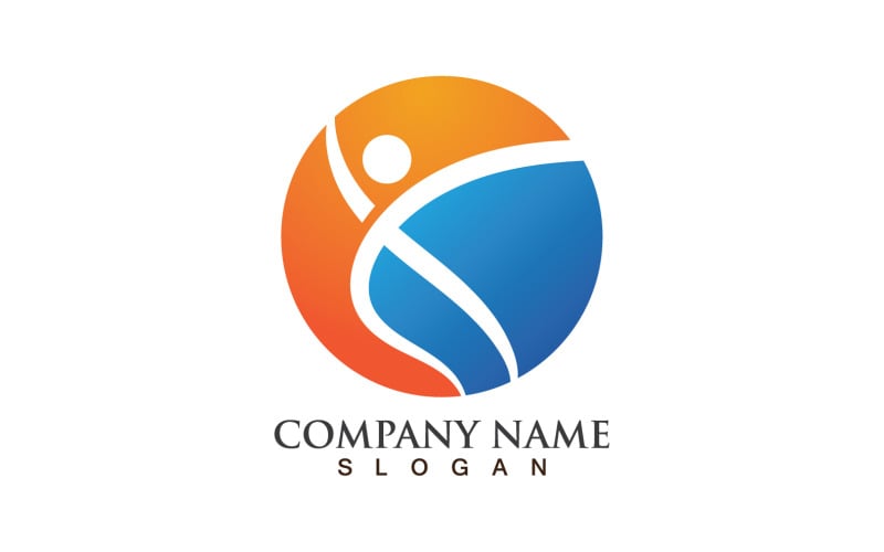 Human caracter health success people star business template design v20 Logo Template