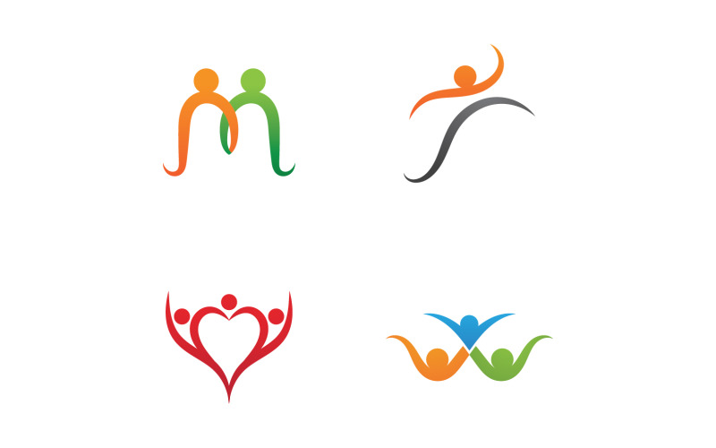 Human caracter health success people star business template design v23 Logo Template