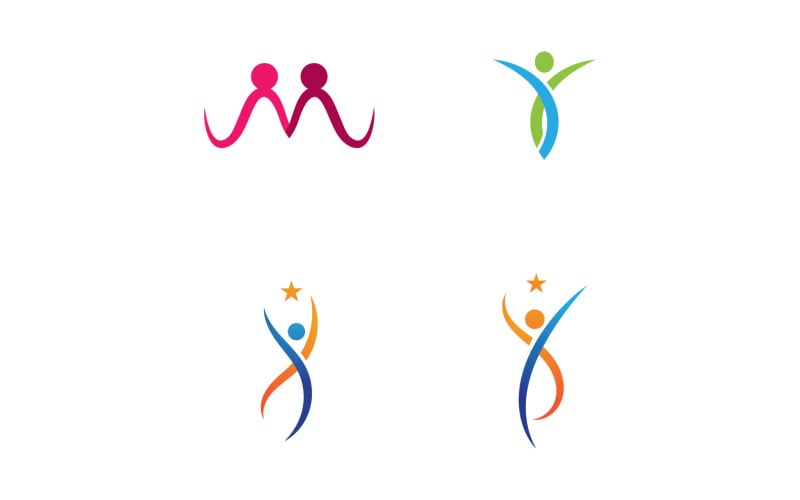 Human caracter health success people star business template design v34 Logo Template