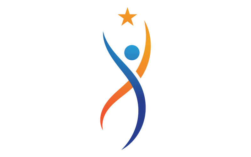 Human caracter health success people star business template design v9 Logo Template