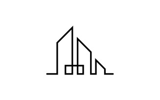 Modern line art City design logo template v5