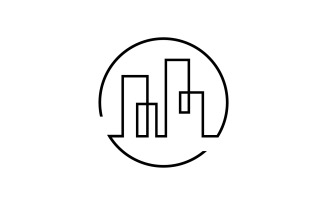 Modern line art City design logo template v7