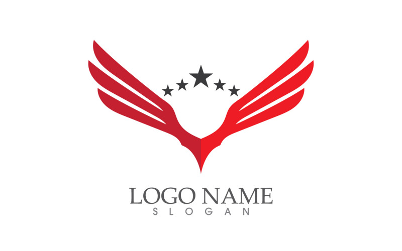 Wing Bird falcon animal symbol vector design v15 Logo Template