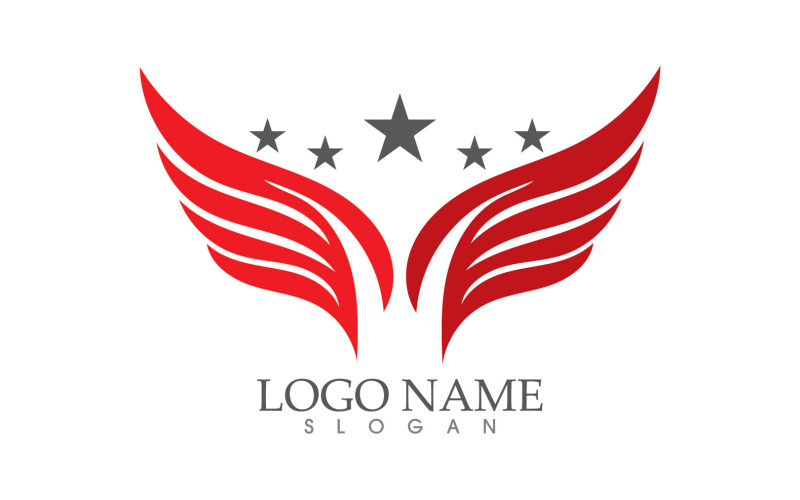 Wing Bird falcon animal symbol vector design v4 Logo Template