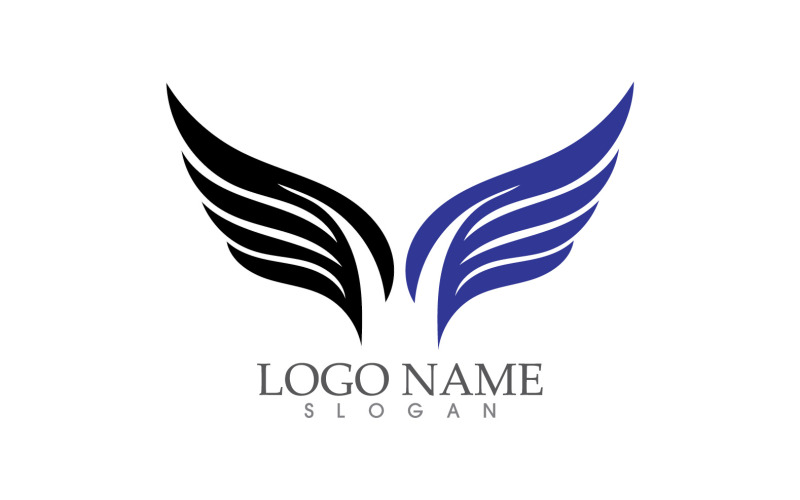 Wing Bird falcon animal symbol vector design v7 Logo Template