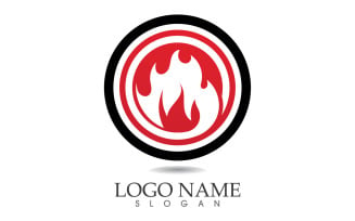 Fire and flame oil and gas symbol vector logo v11