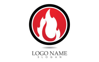 Fire and flame oil and gas symbol vector logo v12