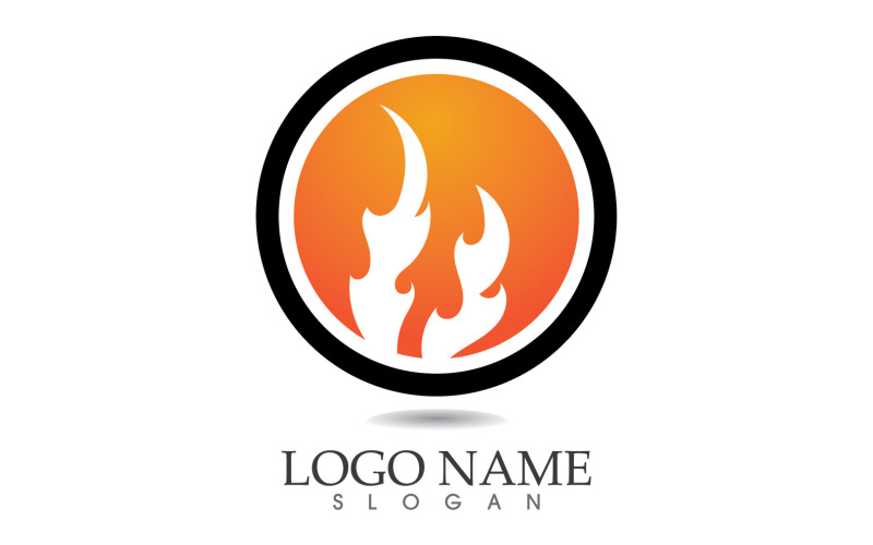 Fire and flame oil and gas symbol vector logo v13 Logo Template