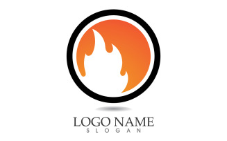 Fire and flame oil and gas symbol vector logo v14