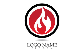 Fire and flame oil and gas symbol vector logo v15