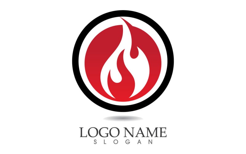 Fire and flame oil and gas symbol vector logo v15 Logo Template